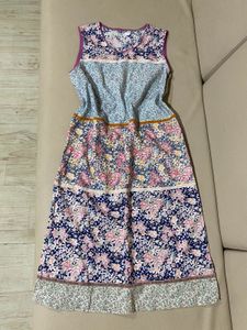 Patchwork Floral Midi Dress