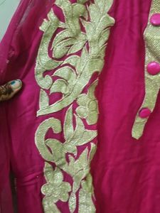 Beautiful Pink Kurta with Gold Embroidery