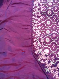 Elegant Embroidered Purple Kurta
