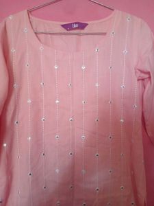 Elegant Peach Kurta Set