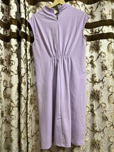Lavender Mock Neck Midi Dress