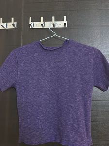 Purple Heathered Knit Top