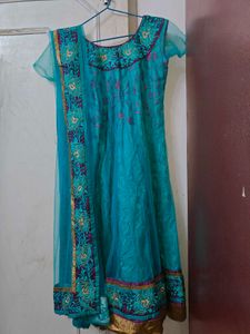 Beautiful Teal Embroidered Kurta Set