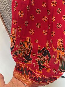 Vibrant Red Ethnic Skirt