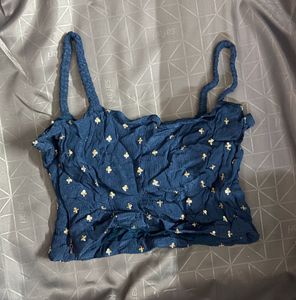 Blue Embellished Sharara Set