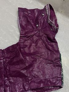 Embellished Purple Saree Blouse