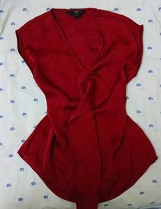 Red satin top
