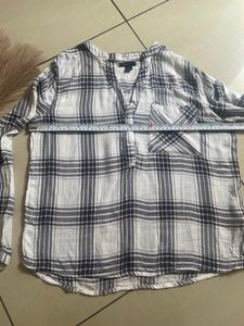 Checked Shirt Top