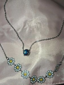 Daisy Evil Eye Layered Necklace