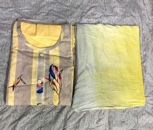 Cloth Material for Yellow Kurta Set with D