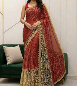 RED & GOLDEN PARTYWEAR SAREE