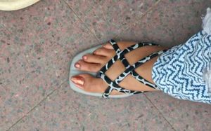 Stylish Black &amp; White Cow Print Sandals