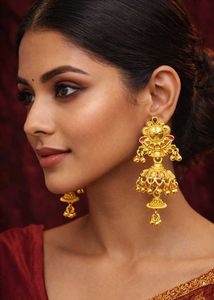 Gold Plated Traditional Jhumka Earrings For Women