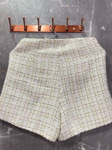 Women's Shorts High Waist Fake Button Tweed Short
