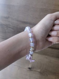 Charming Purple Beaded Butterfly Bracelet