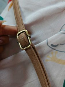 Tan Quilted Crossbody Bag with Dragonfly Charm