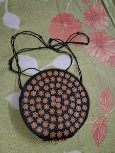 coconut shell wooden sling bag for women