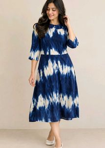 Tie-Dye Print Midi Dress