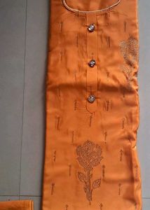 Orange Kurta Set With Minimal Work