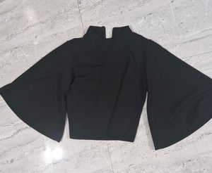 Stylish Black Bell Sleeve Top