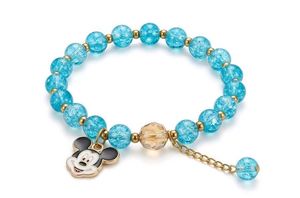 Blue Beaded Mickey Mouse Charm Bracelet