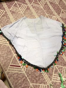Embroidered Poncho Top