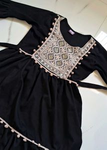 Elegant Black Embroidered Ethnic Gown