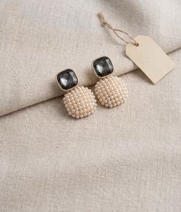 Elegant Pearl Square Earrings