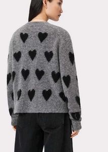 Grey Heart Print Cardigan