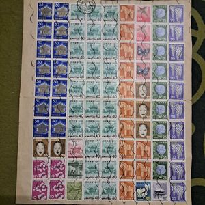 90 vintage Japanese stamps