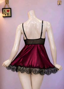 Burgundy Lace Babydoll Lingerie
