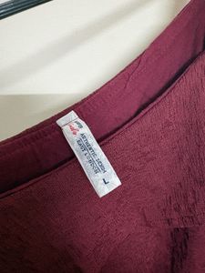 Maroon Cold Shoulder Top