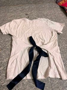 white Basic T-Shirt with back design