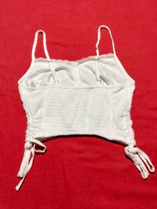 Smocked Tie-Side Crop Cami Top