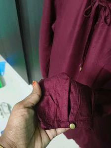 Elegant Maroon Long Sleeve Top