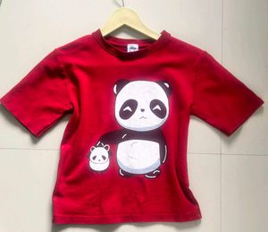 Cute Panda Red T-Shirt