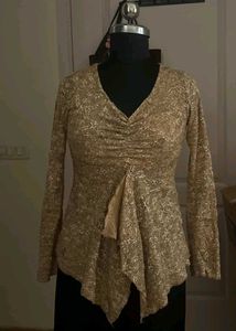 Elegant Lace Blouse with Ruffle Detail