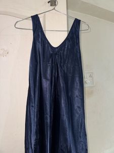 Navy Blue Maxi Satin Gown