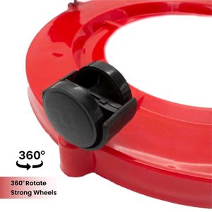Red Circular Gas Cylinder Trolley with Wheels