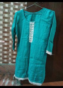 Light Purple Kurta and sea blue colour