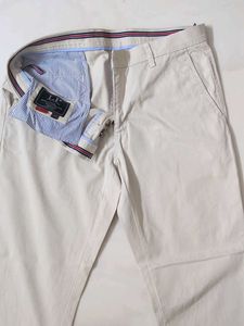 Louis Philippe Men's Beige Chinos