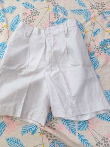 White Pleated Shorts