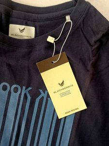BLACKBERRYS Navy Blue T-Shirt with Barcode Graphic