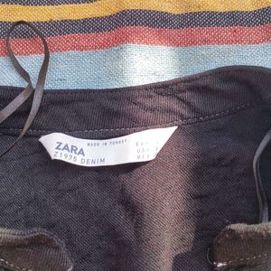 ZARA Black Button-Up Mini Dress