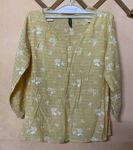 Yellow Floral Print Kurta