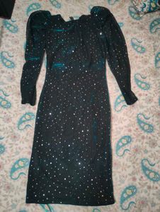 Sparkly Long Sleeve Midi Dress