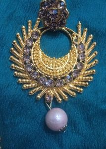 Golden And Light Pink Colour Jewellery Set