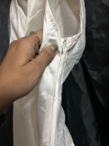 Elegant Satin Cowl Neck Dress