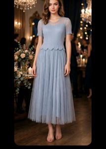 Elegant Blue Midi Dress