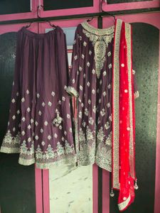 heavy kundan work pallazo suit set
